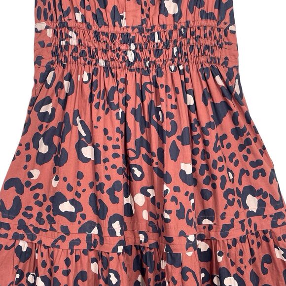 Anthropologie Maeve Somerset Maxi Dress Leopard Print Poplin Size Small Brown - Picture 7 of 16